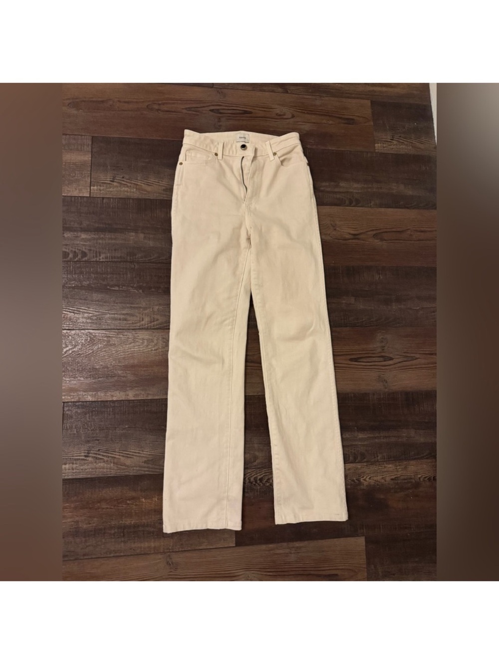 Khaite Danielle Stretch Jean in Cream/Off White, Size 26